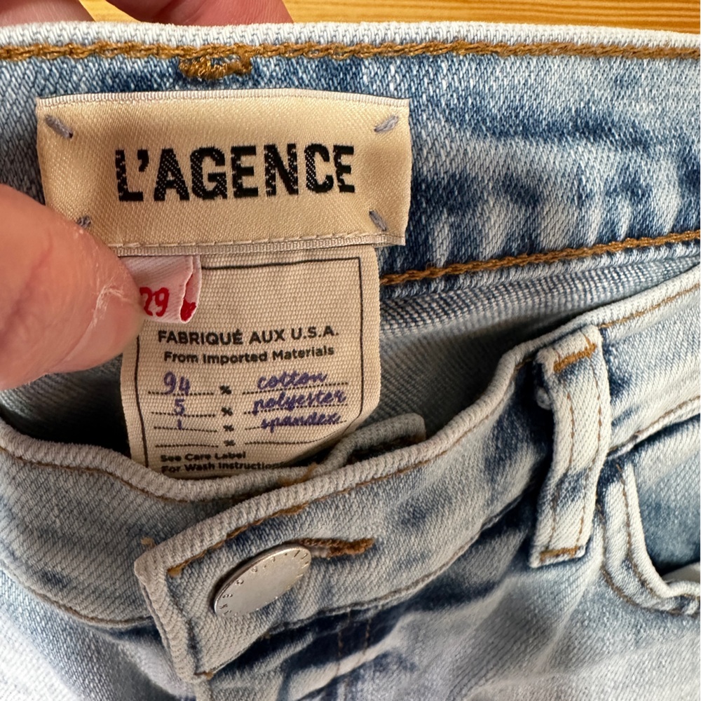 L'AGENCE Acid Wash Straight Leg Jeans Size 29